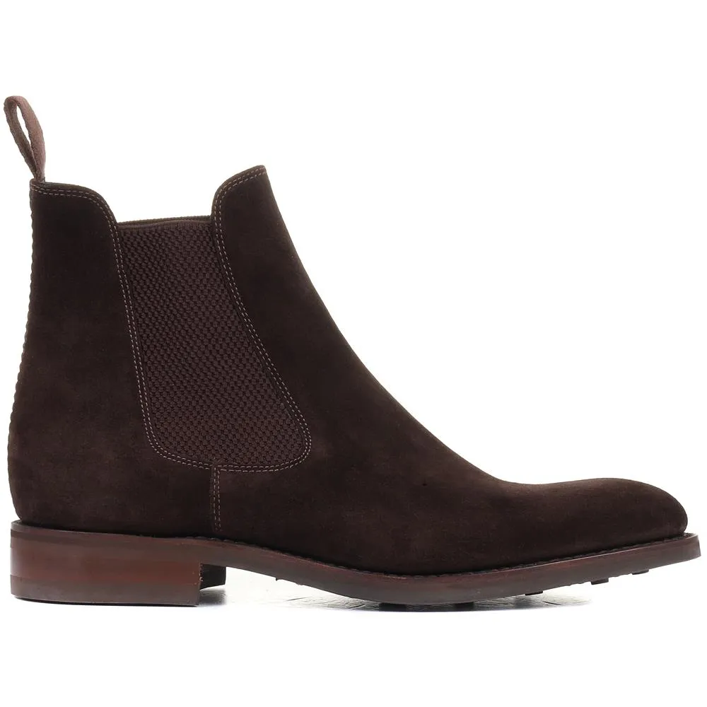 Colorado Goodyear Welted Chelsea Boots - LOA34001 / 320 289 - Dark Brown Suede sold by Jones Bootmaker