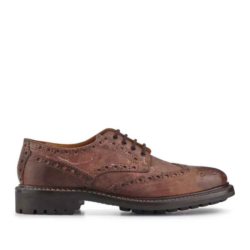 Bushwick Goodyear Welted Leather Brogues - BUSHWICK / 319 886 - Dark Brown sold by Jones Bootmaker