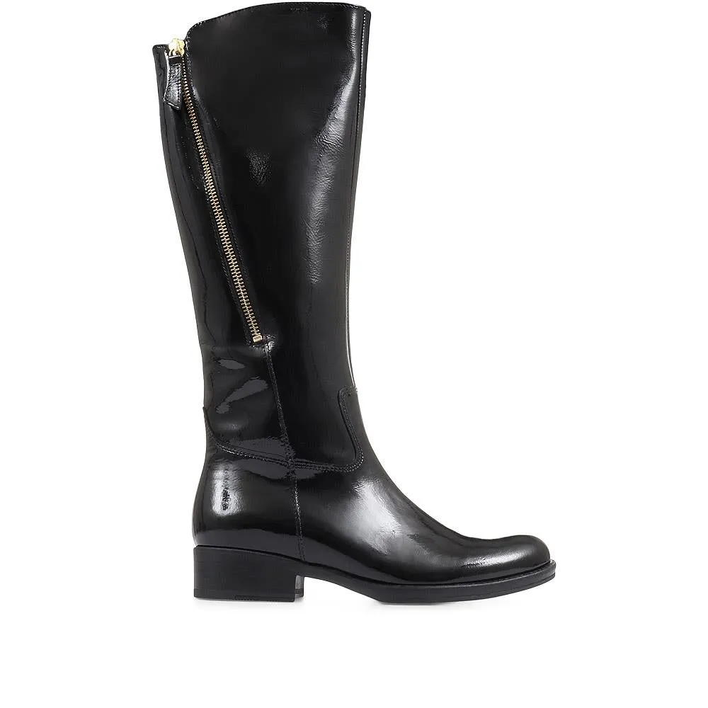 Adelina Patent Long Boots - GAB36504 / 322 687 - Black Patent sold by Jones Bootmaker
