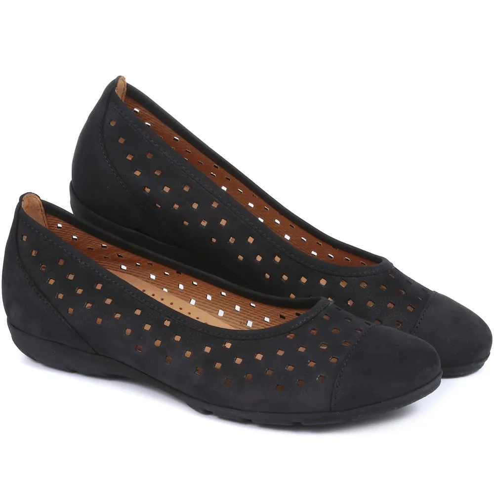 Ruffle Cut-Out Leather Pumps - GAB29571 / 314 659 - Navy sold by Jones Bootmaker product image thumbnail 4