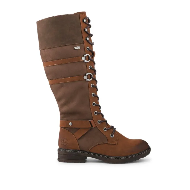 Rieker Lace & Zip Long Boots - RKR42547 / 328 187 - Tan sold by Jones Bootmaker