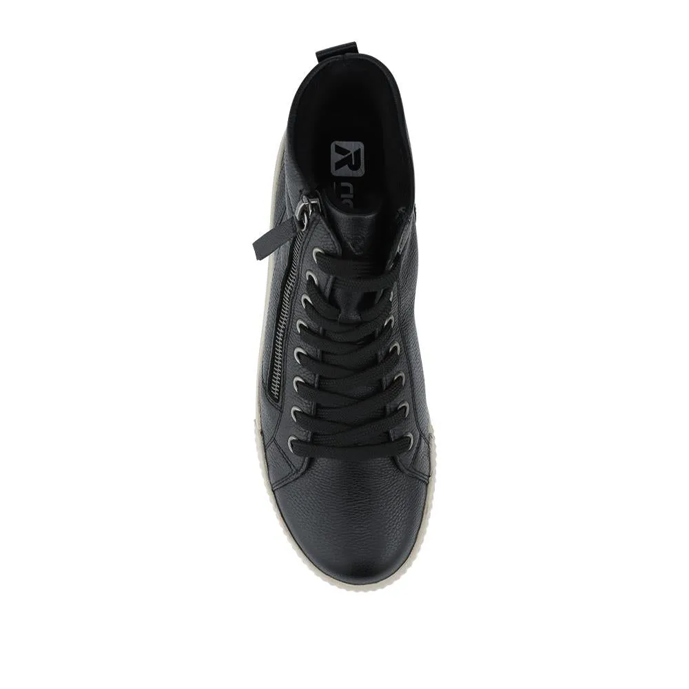 Rieker Leather Zipped Hi Top Trainers - RKR42546 / 328 186 - Black sold by Jones Bootmaker product image thumbnail 4
