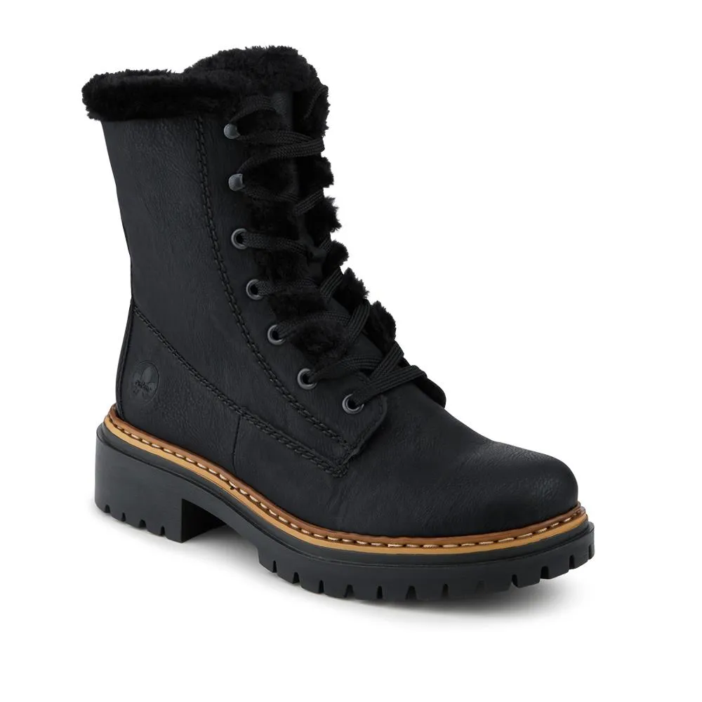 Rieker Cushioned Lace Up Boots - RKR42543 / 328 184 - Black sold by Jones Bootmaker product image thumbnail 2