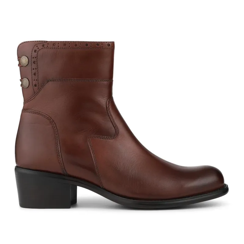 Laurelle Leather Zip Fasten Ankle Boots - LAURELLE / 328 214 - Brown sold by Jones Bootmaker