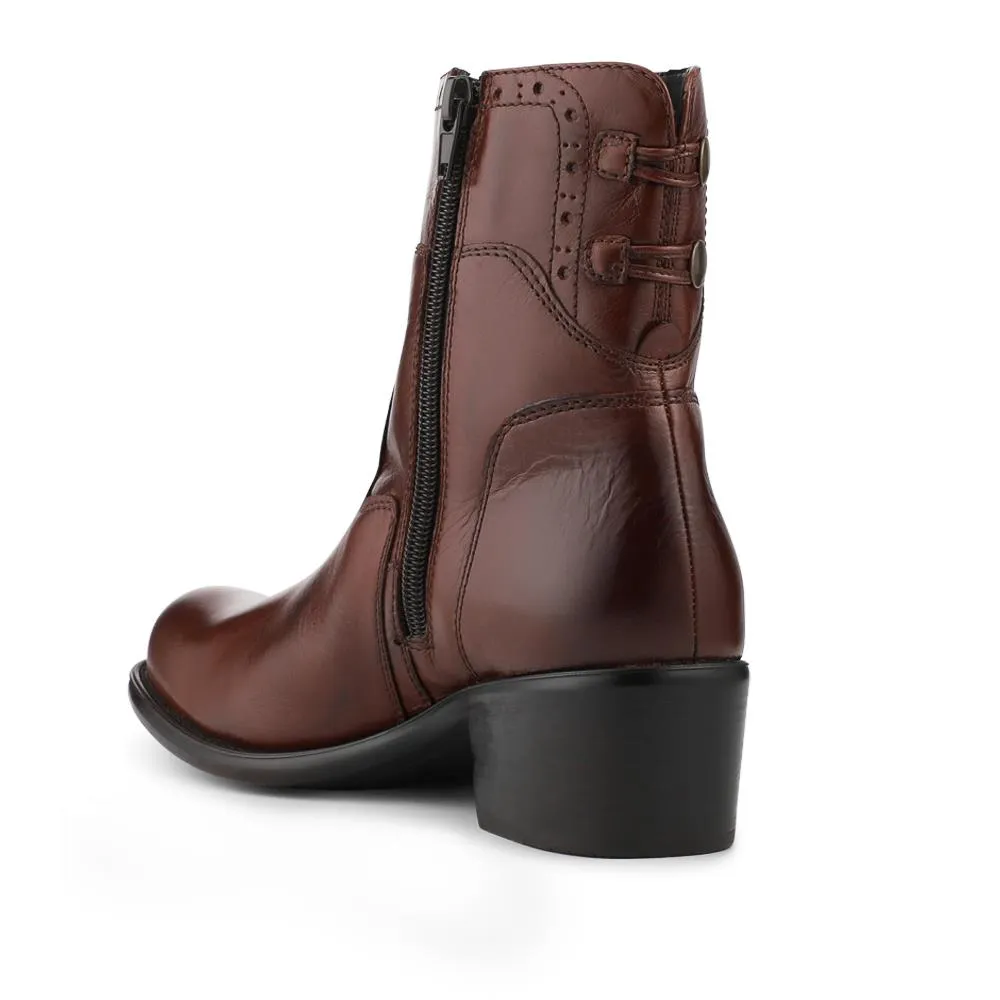 Laurelle Leather Zip Fasten Ankle Boots - LAURELLE / 328 214 - Brown sold by Jones Bootmaker product image thumbnail 3
