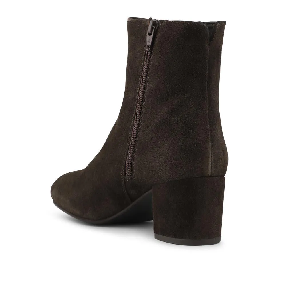 Kylee Smart Leather Zip Up Ankle Boots - KYLEE / 328 285 - Chocolate Suede sold by Jones Bootmaker product image thumbnail 3