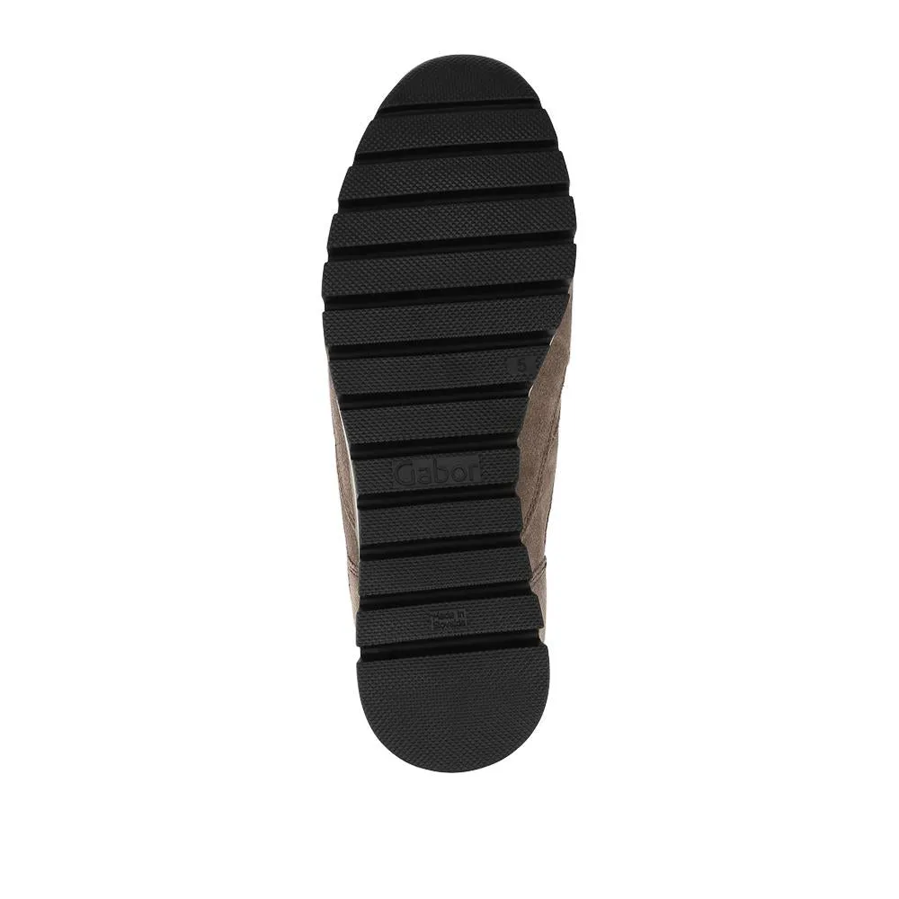 Gabor Wide Fit Leather Zip Fasten Trainers - GAB42542 / 328 955 - Khaki Suede sold by Jones Bootmaker product image thumbnail 5