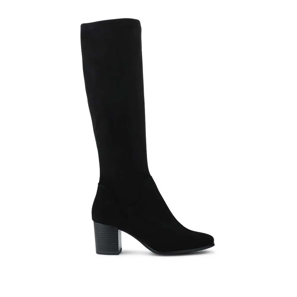 Calissa Cushioned Zip Up Long Boots - CALISSA / 328 272 - Black Suede sold by Jones Bootmaker