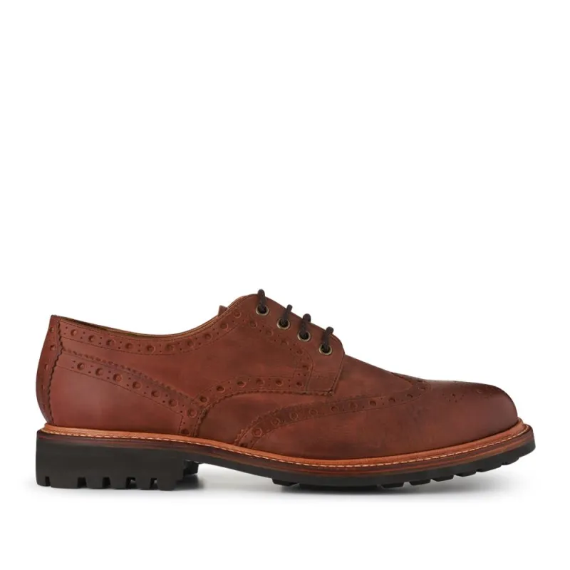 Bushwick1 Buffalo Leather Brogues - BUSHWICK1 / null - Tan Nubuck sold by Jones Bootmaker