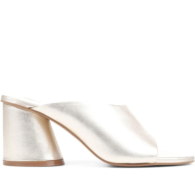 Lisetta Heeled Mules - LISETTA / 323 347 - Gold sold by Jones Bootmaker