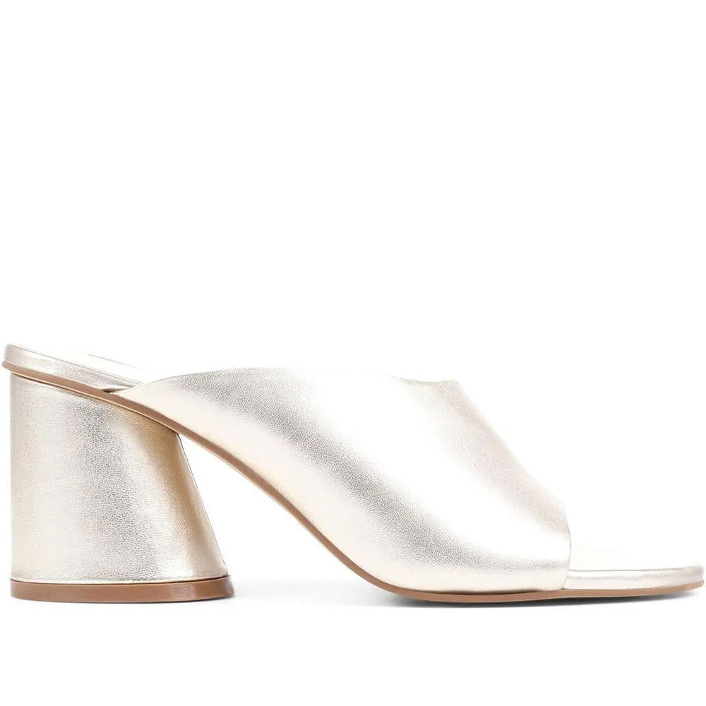 Lisetta Heeled Mules - LISETTA / 323 347 - Gold sold by Jones Bootmaker