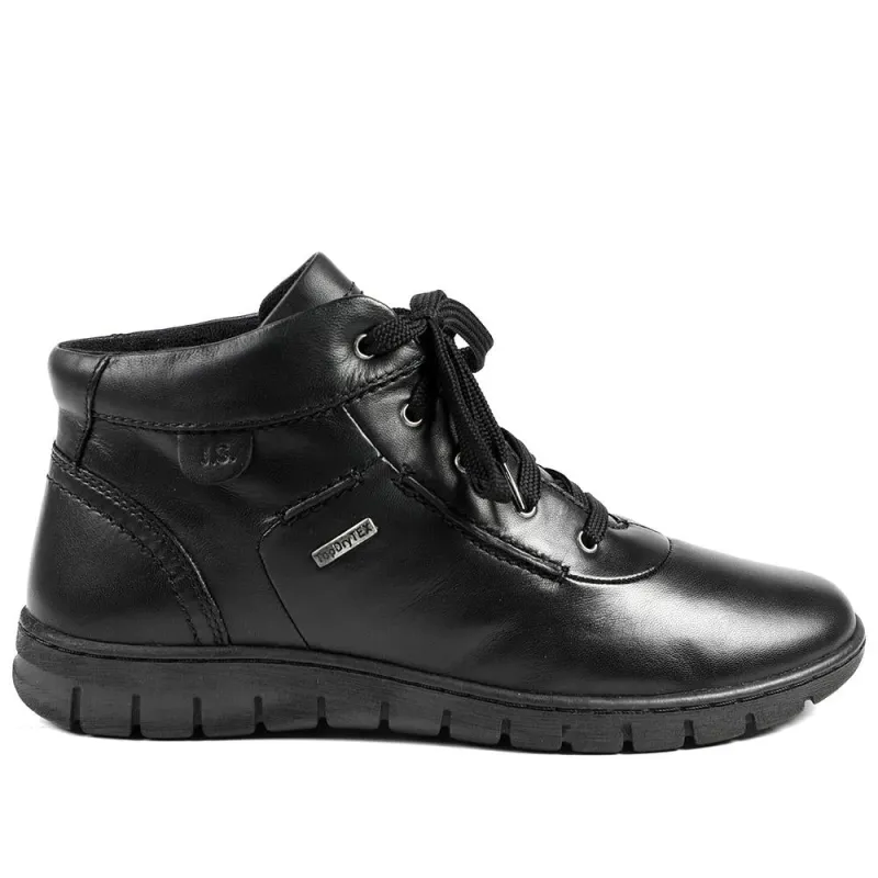 Leather Faux-Fur-Lined Ankle Boots - JOSEF40510 / 326 495 - Black sold by Jones Bootmaker