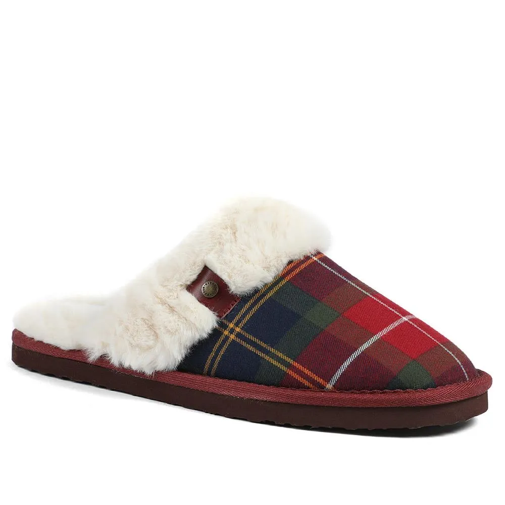 Barbour Claudia Tartan Mule Slippers - BARBR42506 / 328 565 - Red Multi sold by Jones Bootmaker product image thumbnail 2