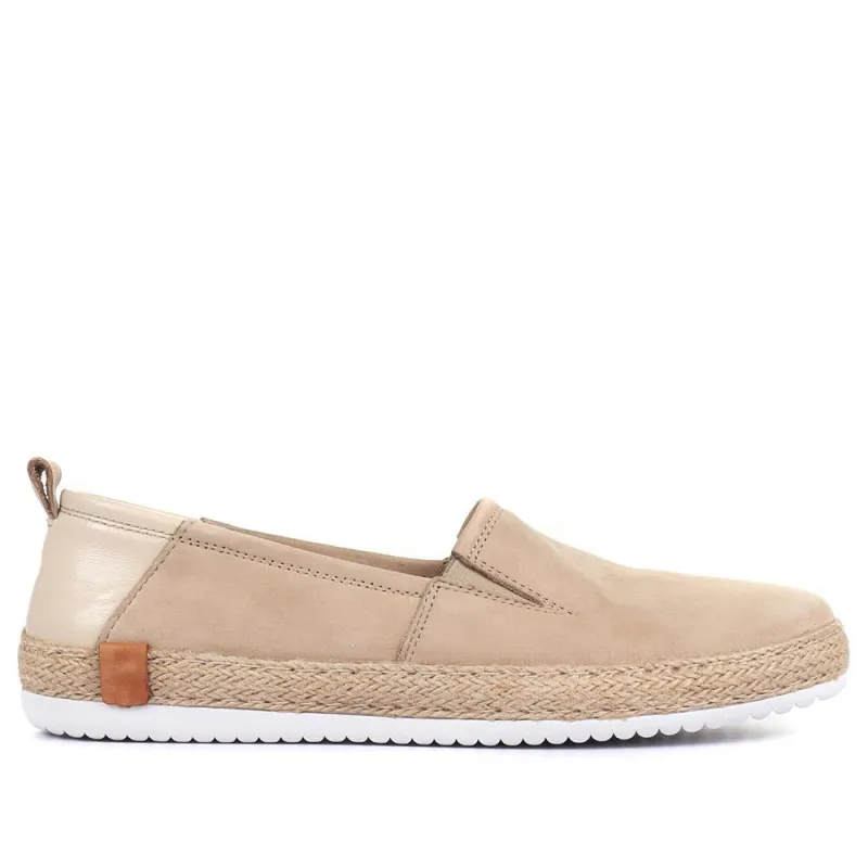 Milan Leather Espadrille Flats - MILAN / 320 085 - Sand sold by Jones Bootmaker