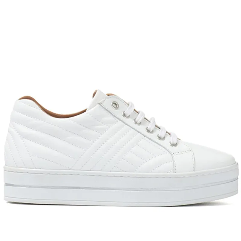 Amira Leather Platform Trainers - AMIRA / 318 440 - White sold by Jones Bootmaker