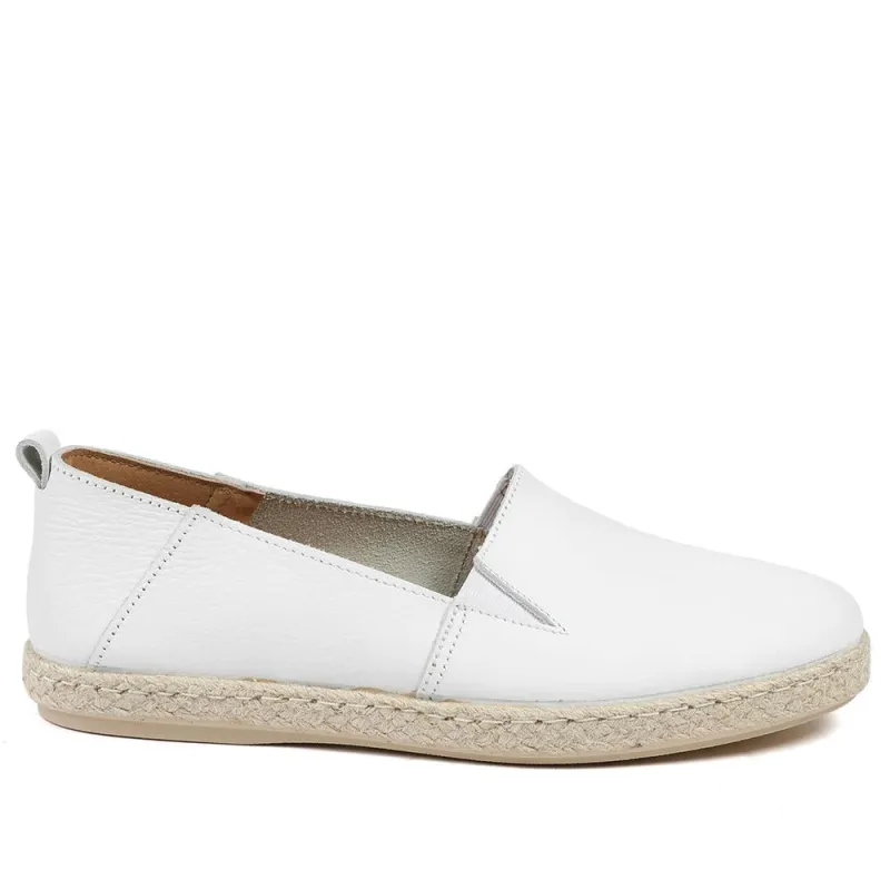 Milan2 Leather Espadrilles - MILAN2 / 329 055 - White Leather sold by Jones Bootmaker