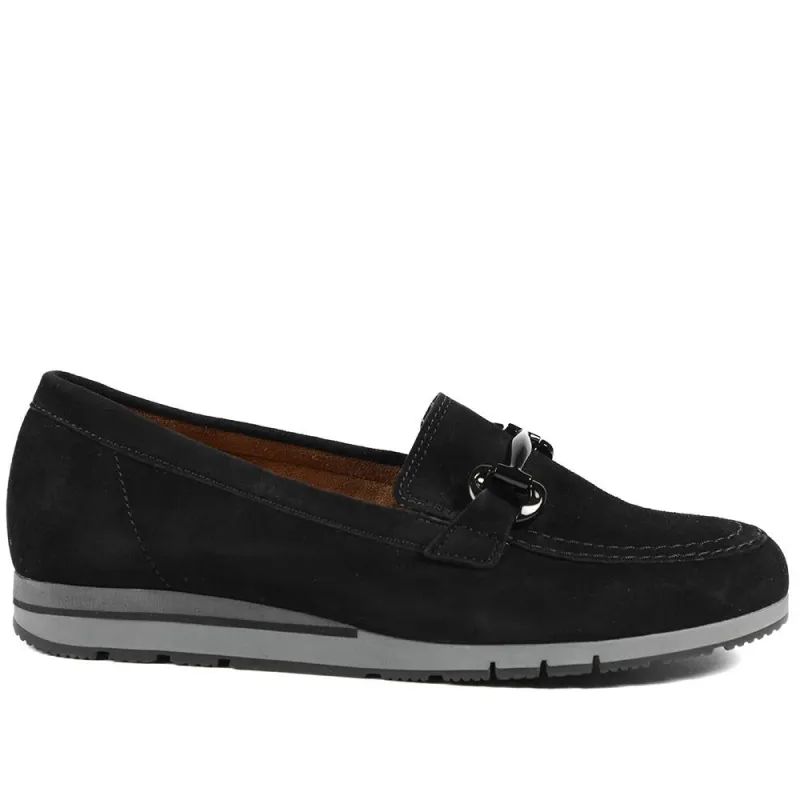 Gabor Wide Fit Leather Wedge Heel Loafers - GAB42548 / 329 080 sold by Jones Bootmaker