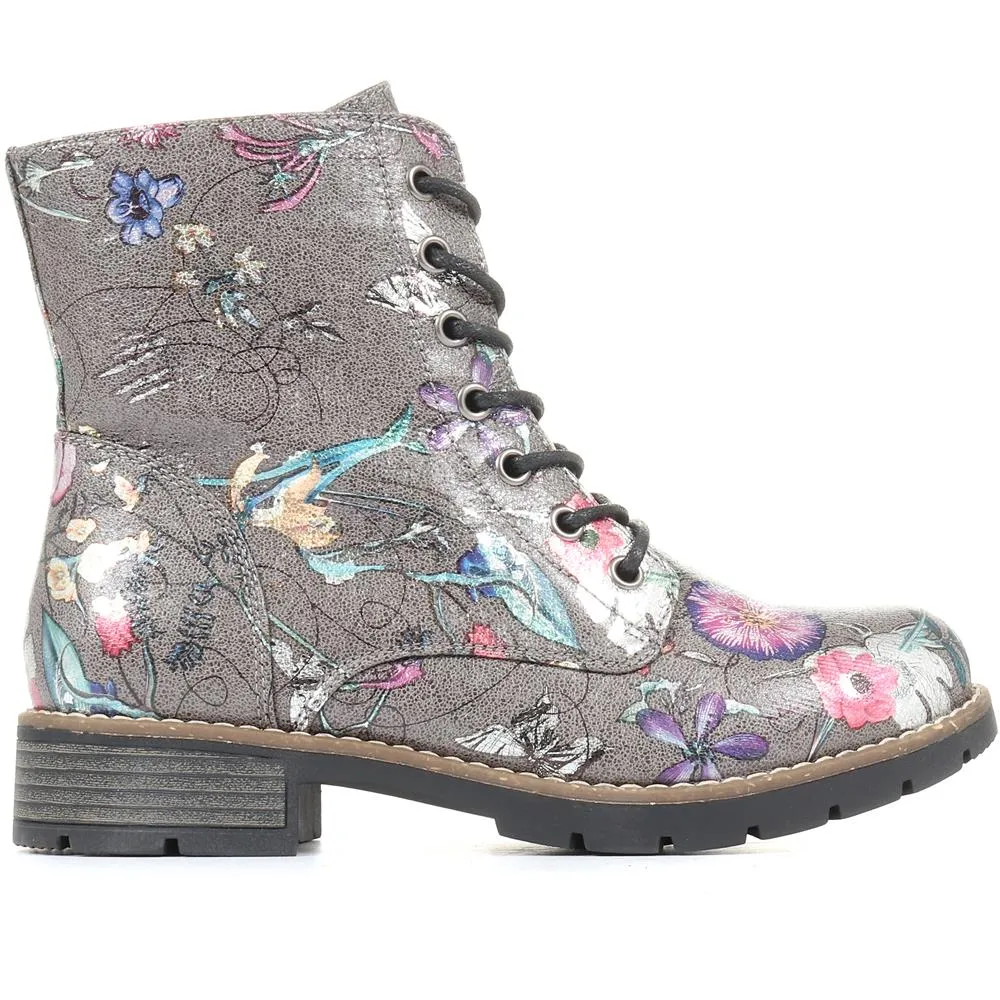 Chunky Lace-Up Ankle Boots - WBINS32015 / 318 884 - Grey Multi sold by Jones Bootmaker