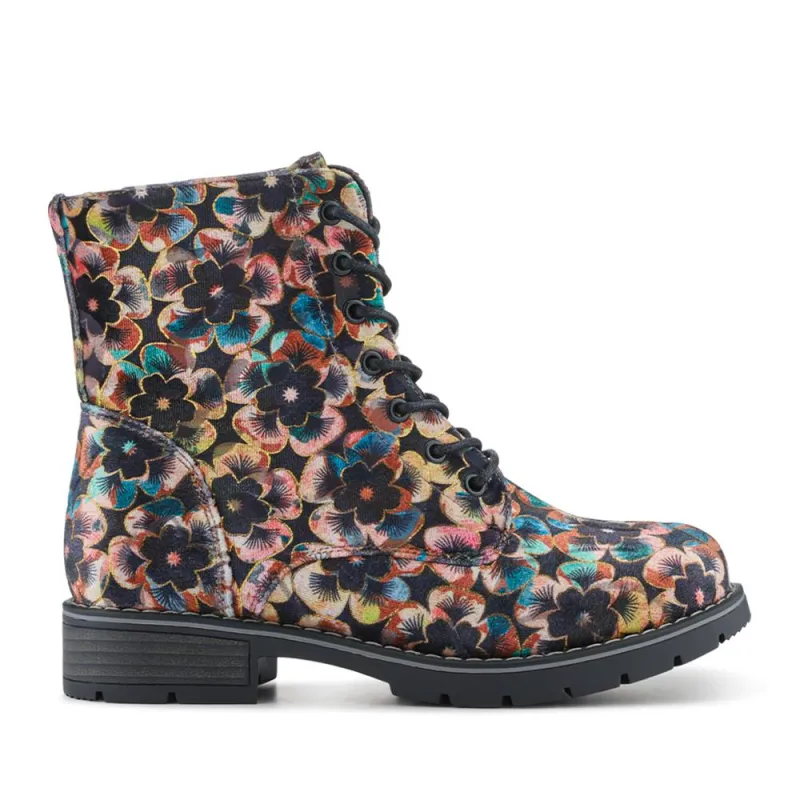 Chunky Lace-Up Ankle Boots - WBINS32015 / 318 884 - Floral sold by Jones Bootmaker
