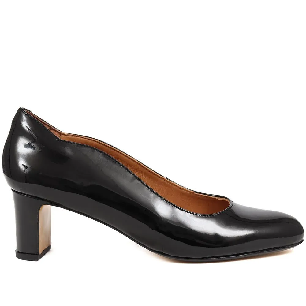 Zoey Leather Court Shoes - ZOEY / 323 597 - Black Patent sold by Jones Bootmaker