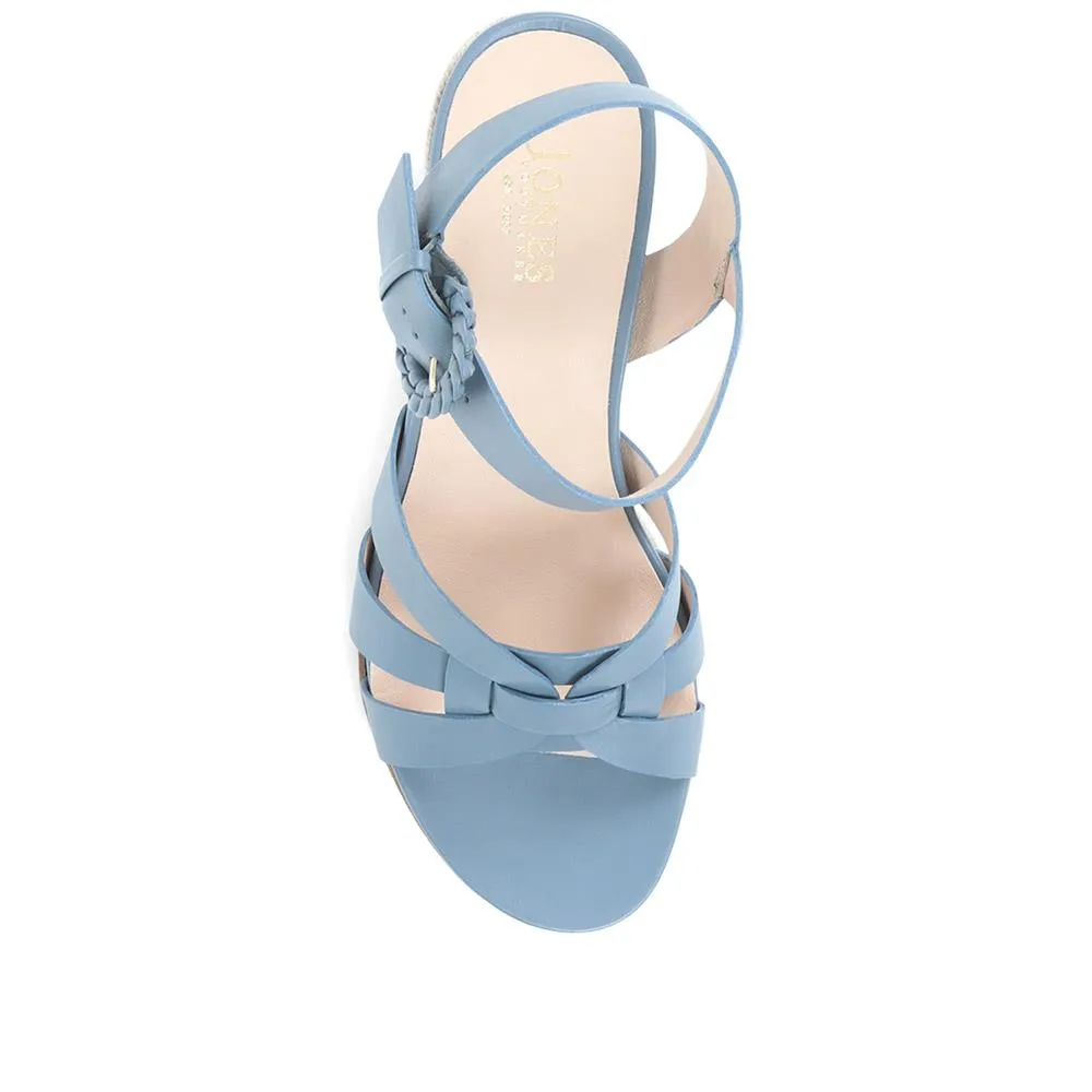 Loriana Leather Woven Wedge Sandals - LORIANA / 323 346 - Blue sold by Jones Bootmaker product image thumbnail 4