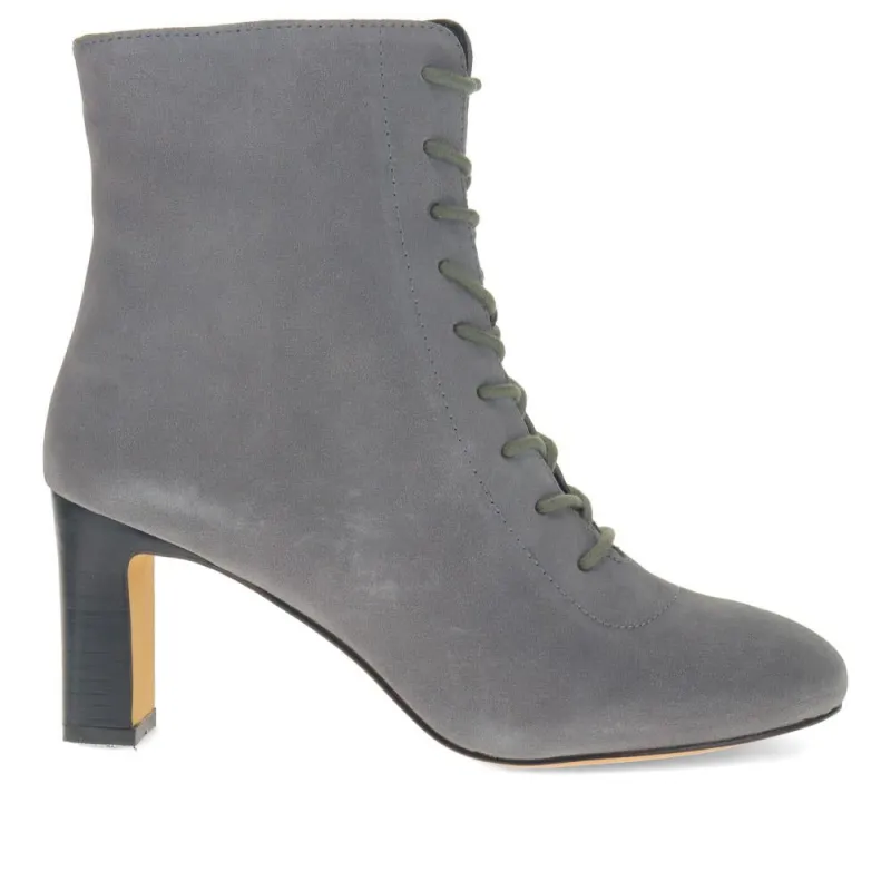Lorah Leather Lace-Up Boots - LORAH / 324 248 - Grey sold by Jones Bootmaker
