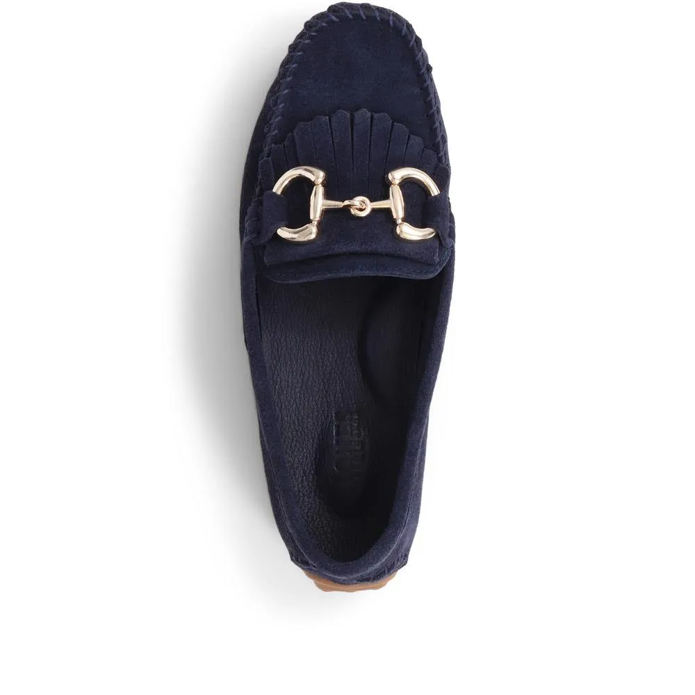 Giustina Suede Buckle Moccasins - GIUSTINA / 323 917 - Navy sold by Jones Bootmaker product image thumbnail 4