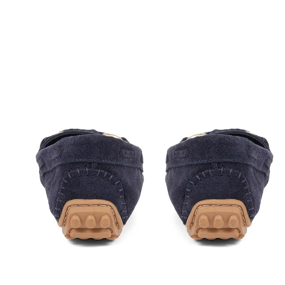 Giustina Suede Buckle Moccasins - GIUSTINA / 323 917 - Navy sold by Jones Bootmaker product image thumbnail 3