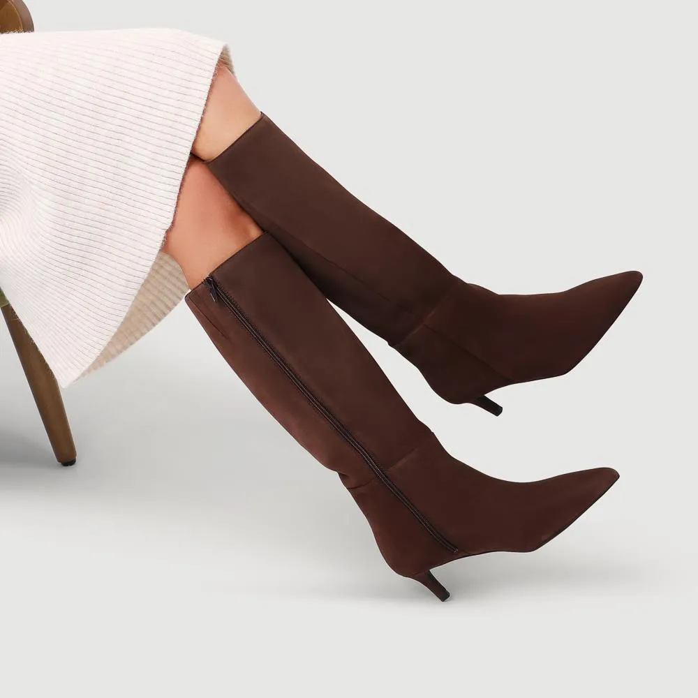 Catia Leather Long Boots - CATIA / 325 952 - Chocolate Suede sold by Jones Bootmaker product image thumbnail 5