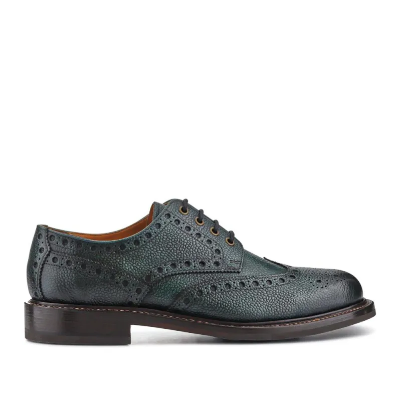 Bushwick1 Goodyear Welted Leather Brogues - BUSHWICK1 / null - Green Grain sold by Jones Bootmaker