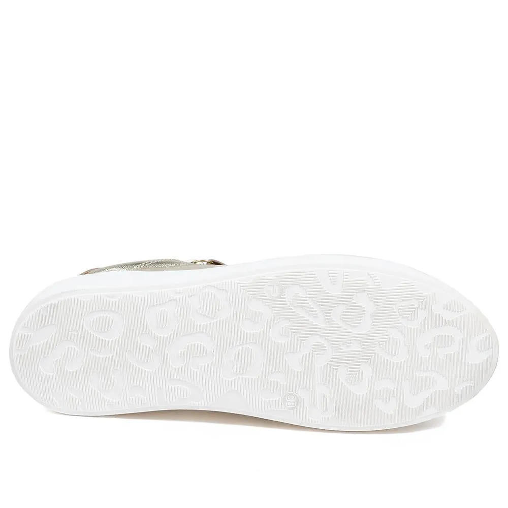 Amaliada Leather Platform Trainers - AMALIADA / 325 316 - Gold sold by Jones Bootmaker product image thumbnail 5