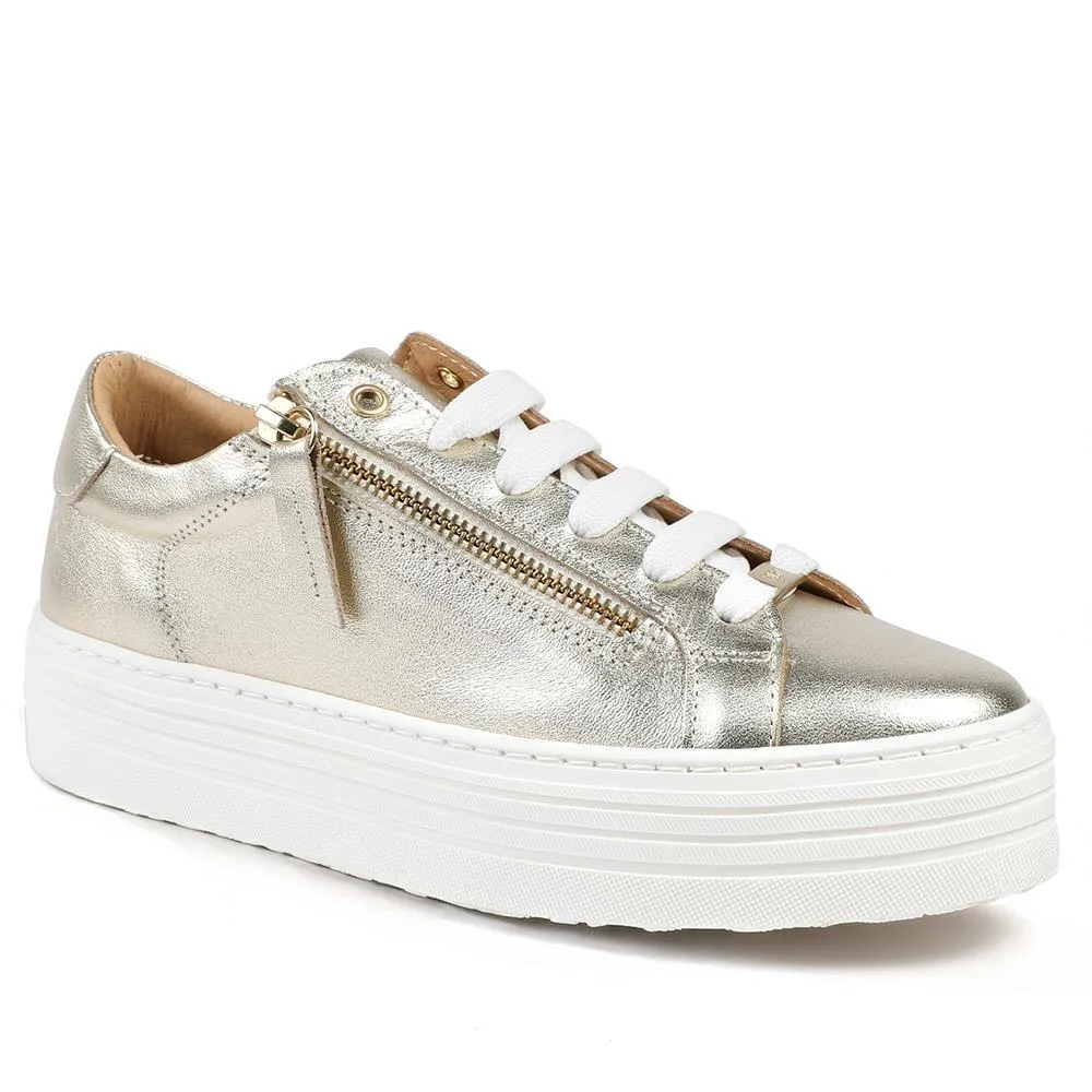 Amaliada Leather Platform Trainers - AMALIADA / 325 316 - Gold sold by Jones Bootmaker product image thumbnail 2