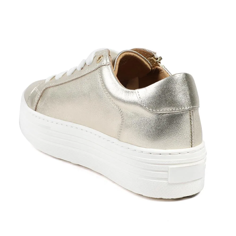 Amaliada Leather Platform Trainers - AMALIADA / 325 316 - Gold sold by Jones Bootmaker product image thumbnail 3