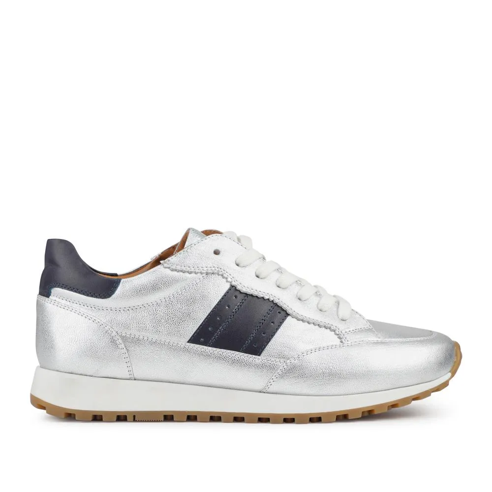 Amika Leather Grip Sole Trainers - AMIKA / 328 548 - Silver Comb sold by Jones Bootmaker