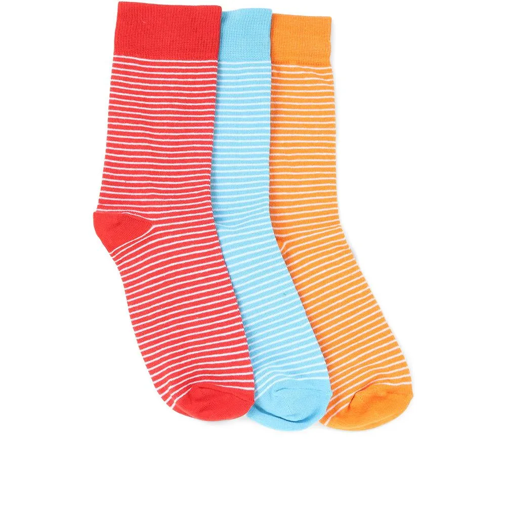 3 Pack Cotton Socks - EKIN36514 / 323 674 - Multi sold by Jones Bootmaker