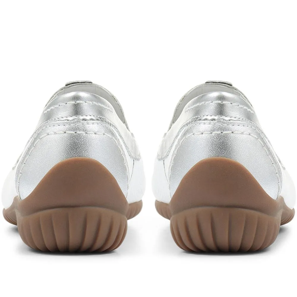 Wide Fit California Leather Moccasin - GAB29566 / 314 654 - White-Silver sold by Jones Bootmaker product image thumbnail 4