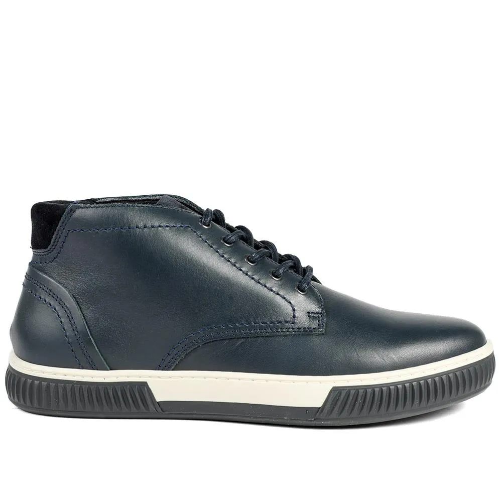 Dorset Leather Chukka Boots - DORSET / 325 901 - Navy Leather sold by Jones Bootmaker