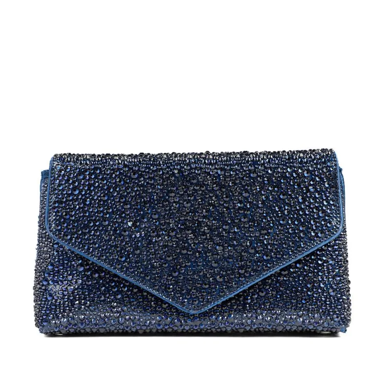 Vertigo Touch Fasten Embellished Clutch Bag - VERTIGO / 328 606 - Navy Sparkle sold by Jones Bootmaker