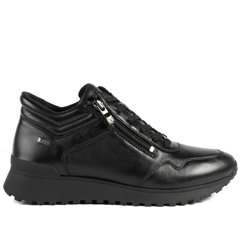 Caprice Wide Fit Zip & Lace Leather Trainers - CAPRI42511 / 328 317 sold by Jones Bootmaker