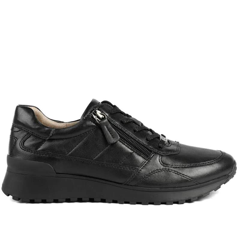 Caprice Wide Fit Leather Zip & Lace Trainers - CAPRI42510 / 328 314 sold by Jones Bootmaker