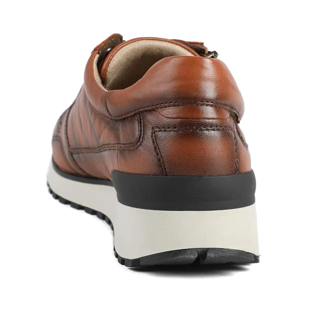 Caprice Wide Fit Leather Zip & Lace Trainers - CAPRI42510 / 328 314 - Tan sold by Jones Bootmaker product image thumbnail 3
