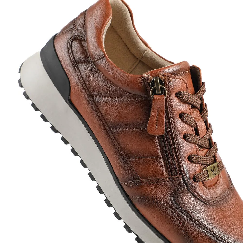 Caprice Wide Fit Leather Zip & Lace Trainers - CAPRI42510 / 328 314 - Tan sold by Jones Bootmaker product image thumbnail 5