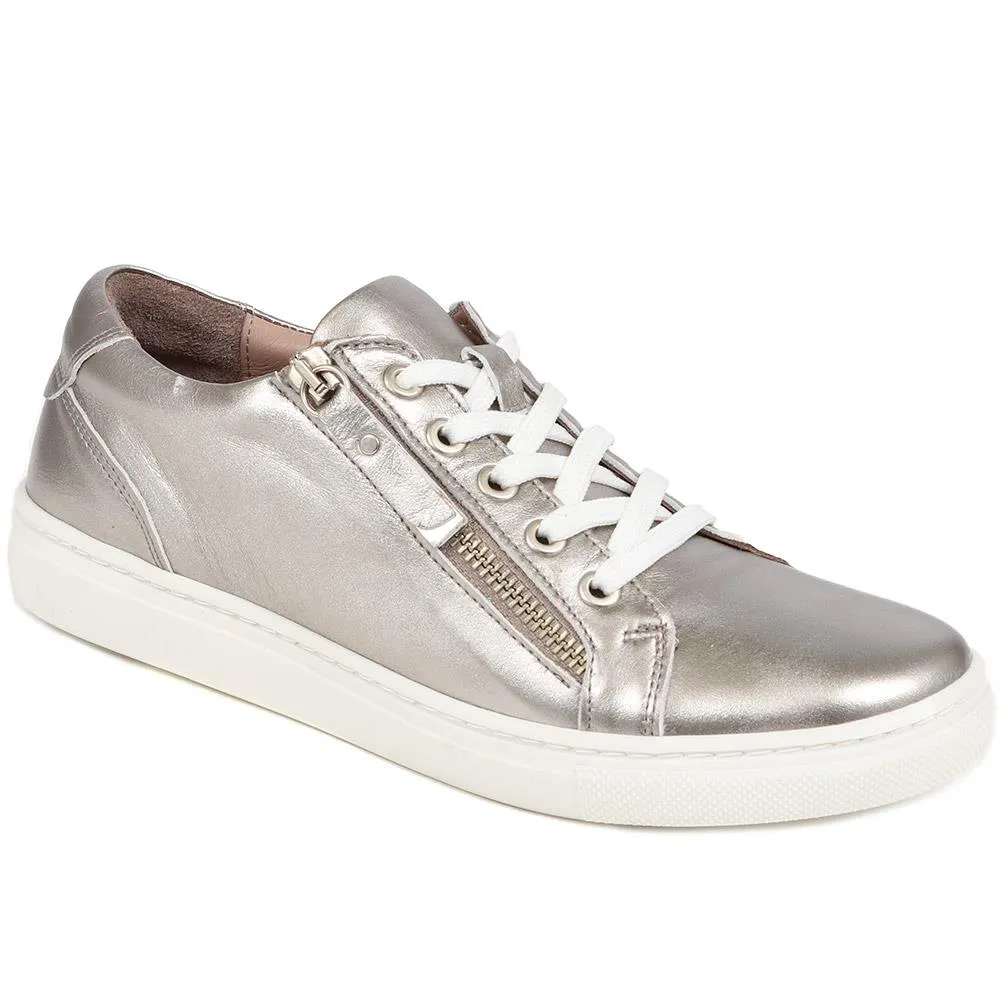 Padova2 Leather Lace-Up Trainers - PADOVA2 / 324 917 - Pewter sold by Jones Bootmaker product image thumbnail 2