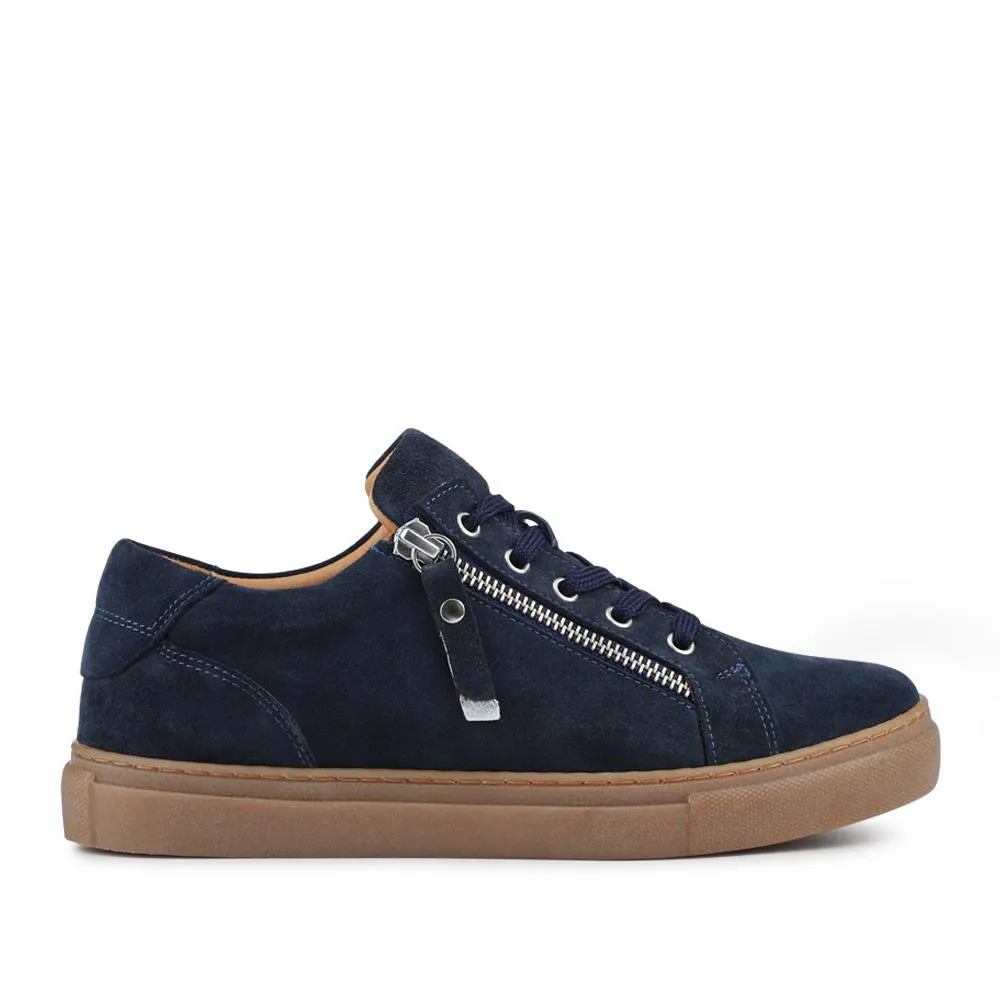 Padova2 Leather Lace-Up Trainers - PADOVA2 / 324 917 - Navy Suede sold by Jones Bootmaker
