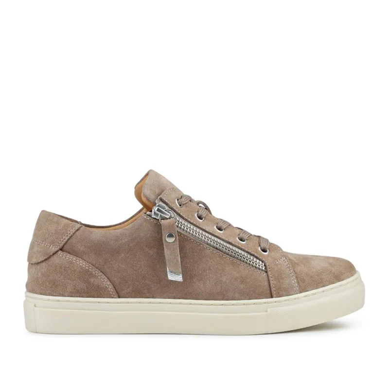 Padova2 Leather Lace-Up Trainers - PADOVA2 / 324 917 - Taupe Suede sold by Jones Bootmaker