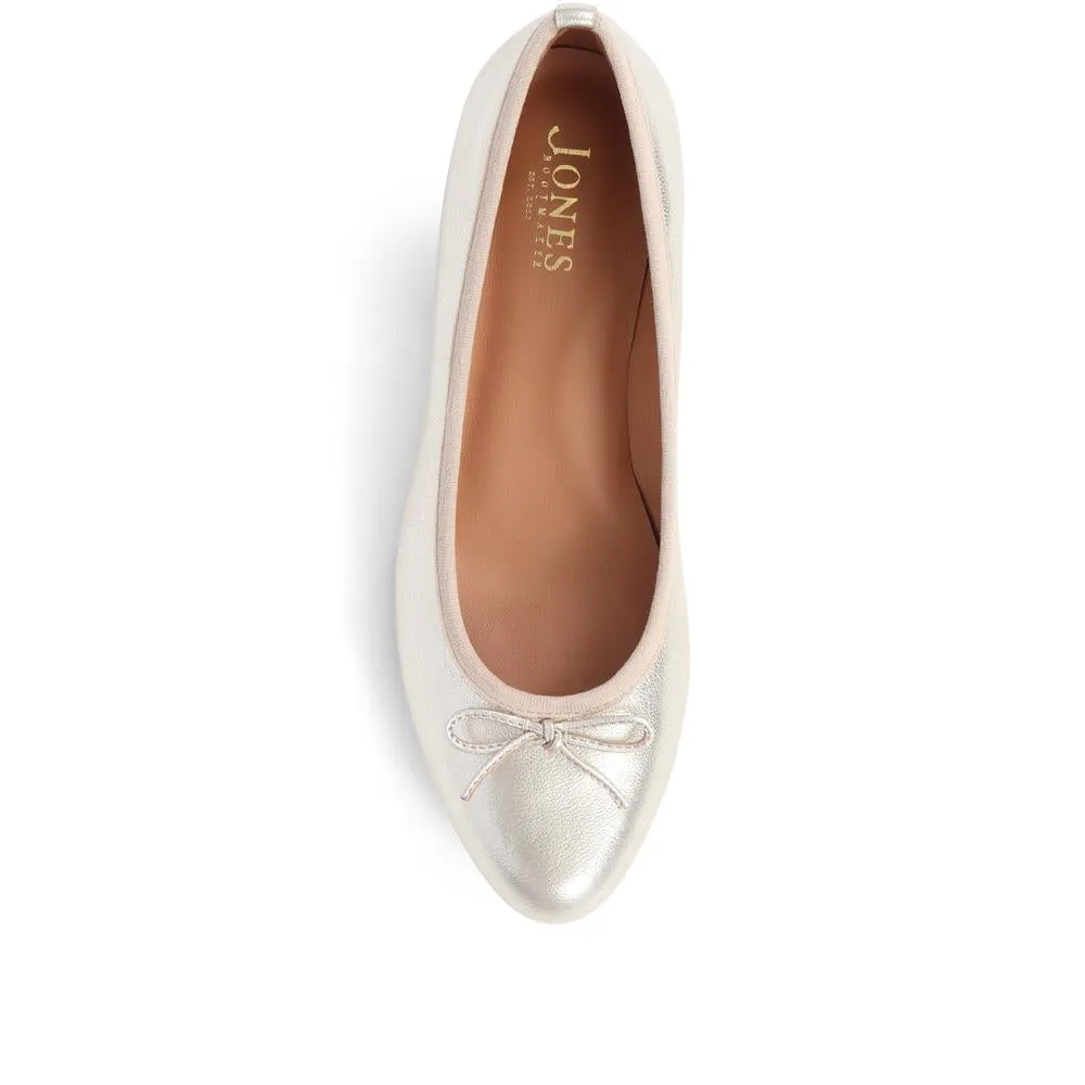 Soleil Leather Low Ballet Pumps - SOLEIL / 323 600 - Gold sold by Jones Bootmaker product image thumbnail 4