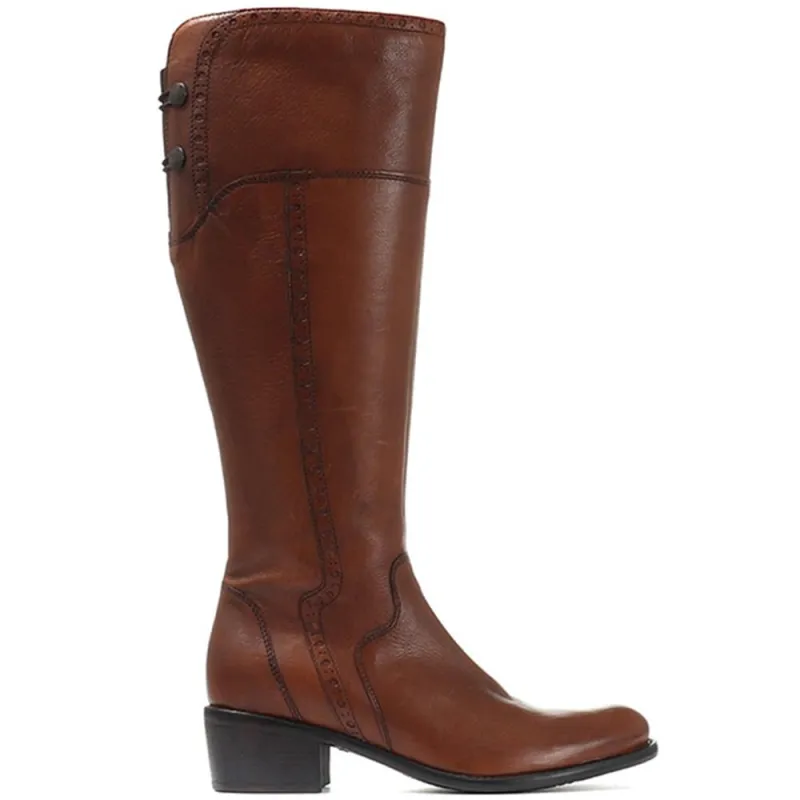 Slim Fit Leather Riding Boot - CARM28504 / 313 428 - Tan sold by Jones Bootmaker