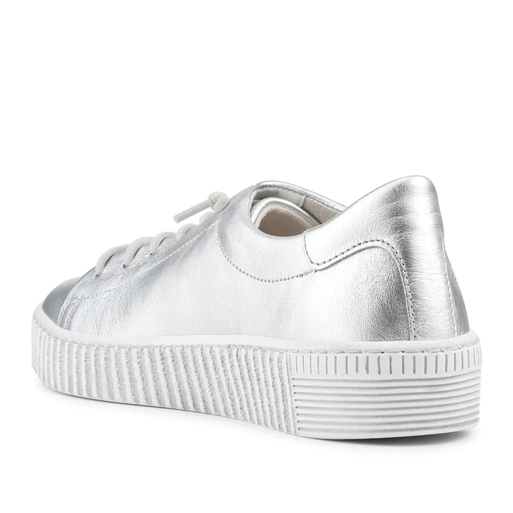 Gabor Leather Lace Up Trainers - GAB43002 / 328 668 - Silver sold by Jones Bootmaker product image thumbnail 3