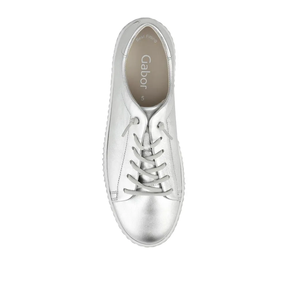 Gabor Leather Lace Up Trainers - GAB43002 / 328 668 - Silver sold by Jones Bootmaker product image thumbnail 4