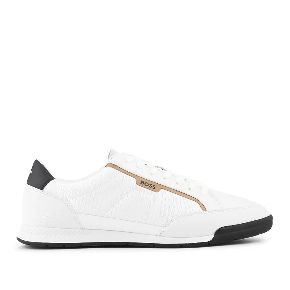 Hugo Boss Mixed-Material Lace Up Trainers - HUGO42502 / 327 808 - White sold by Jones Bootmaker